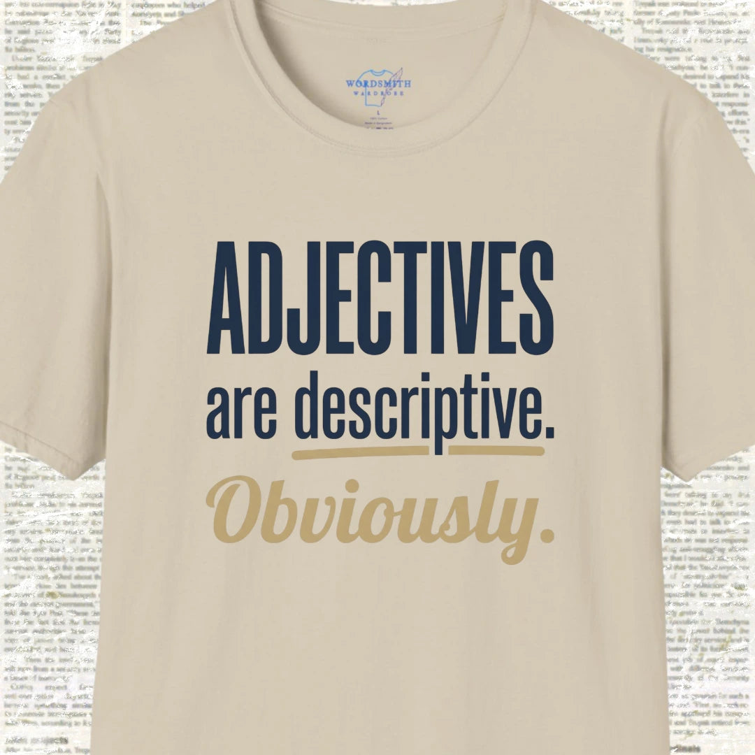 Adjectives Are Descriptive – Grammar Humor - Sand