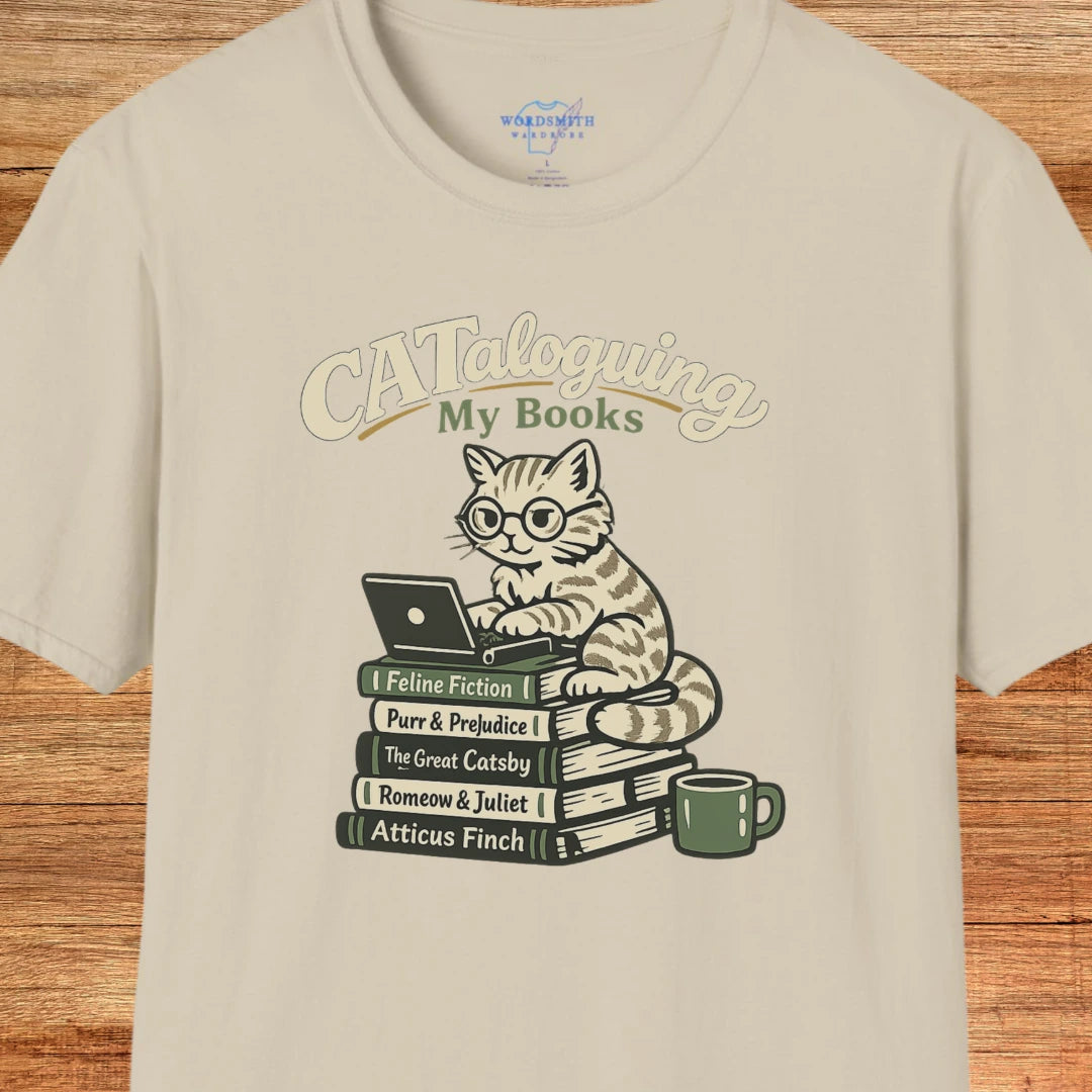 CATaloguing My Books Shirt - Sand