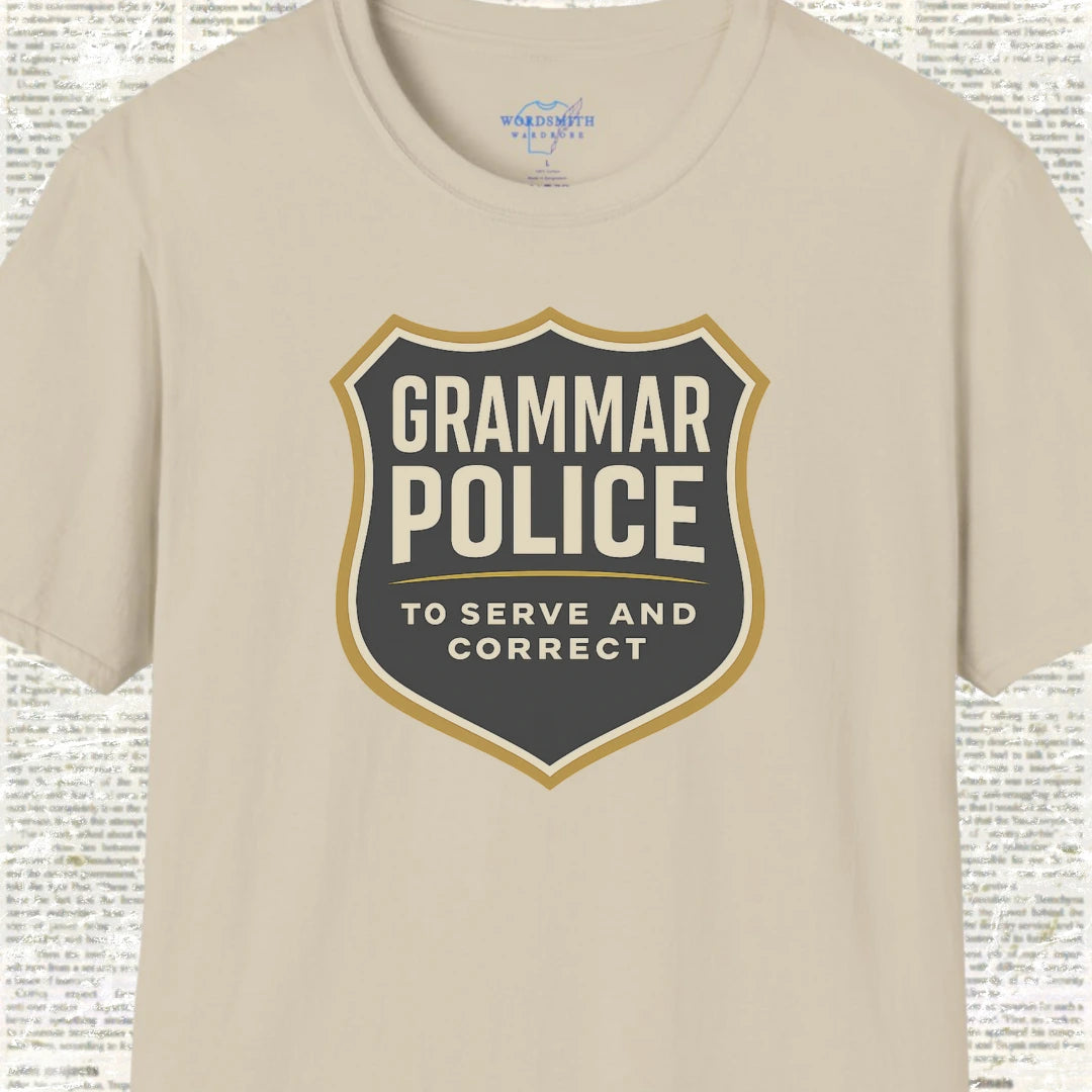 Grammar Police Shirt - Sand