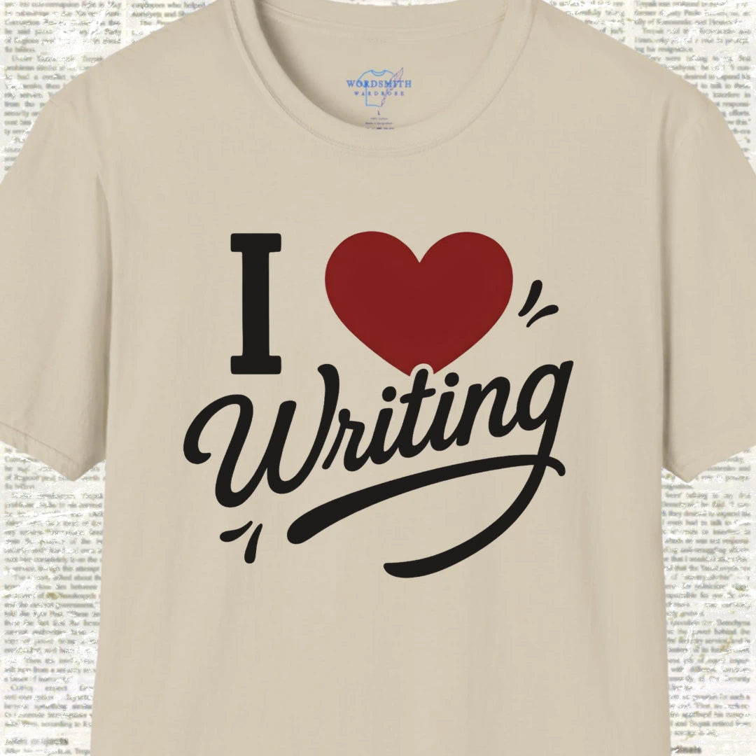 I Love Writing Shirt - Sand