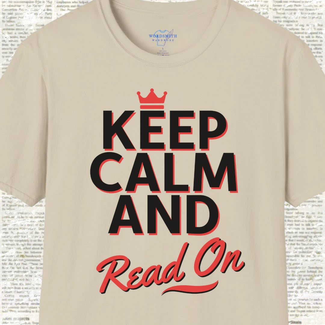 Keep Calm and Read On Shirt - Sand