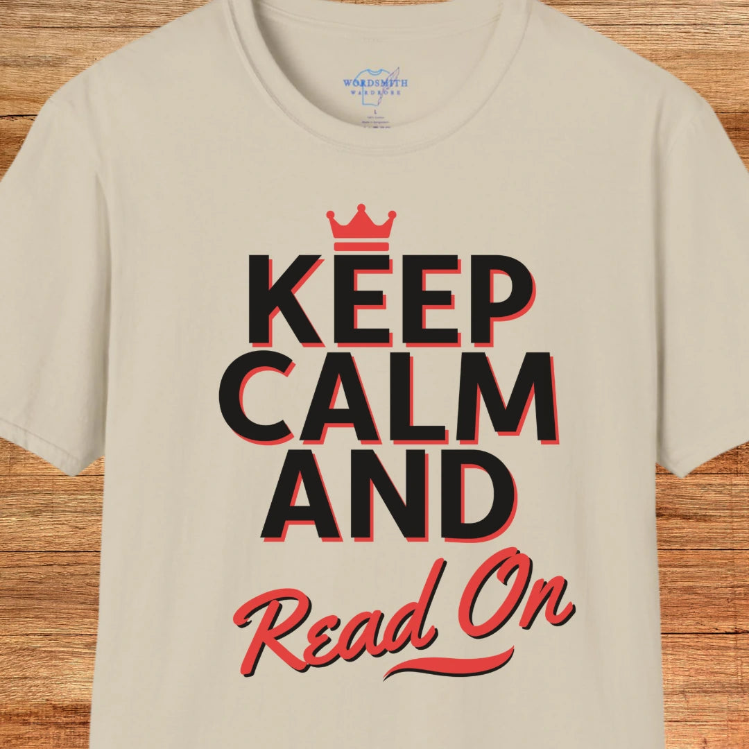 Keep Calm and Read On Shirt - Sand