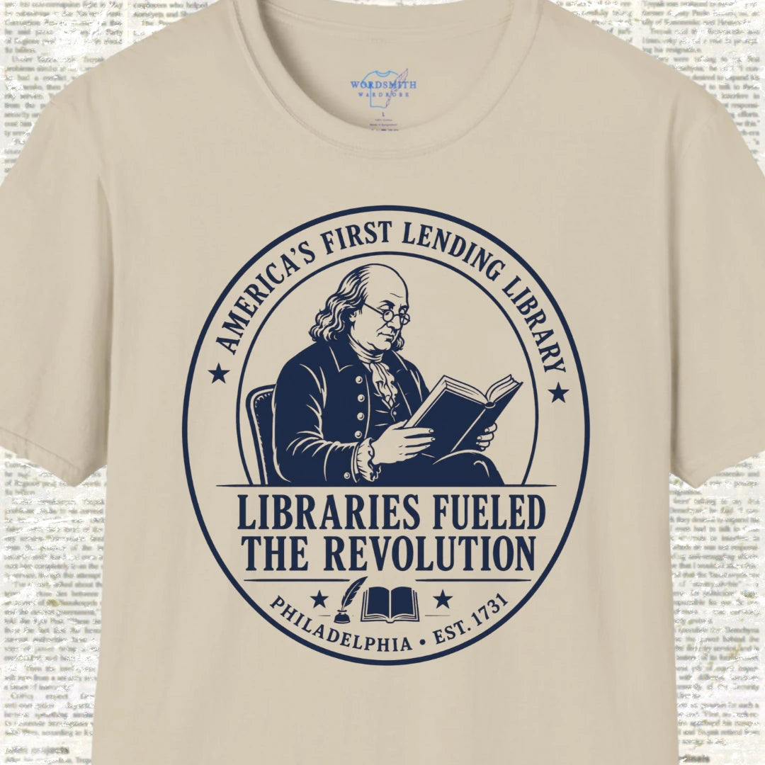 Libraries Fueled the Revolution T-Shirt - Sand