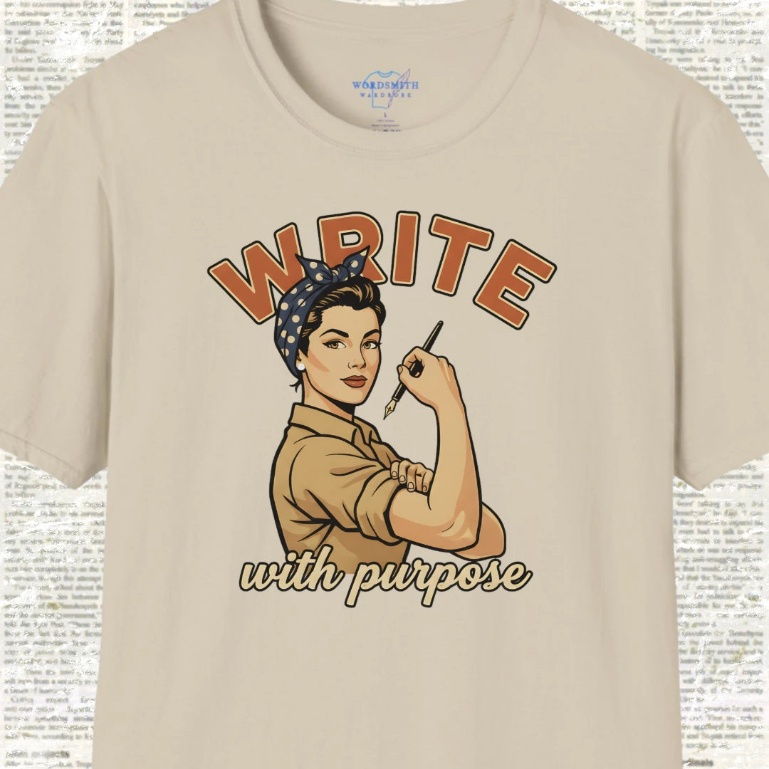 Write With Purpose! T-Shirt - Sand