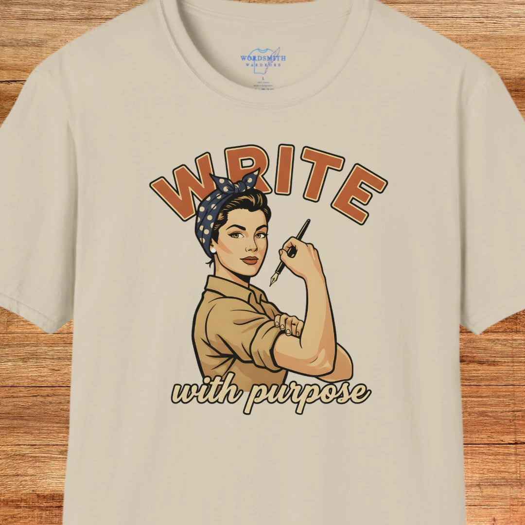 Write With Purpose! T-Shirt - Sand