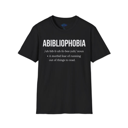Abibliophobia Definition Shirt – Fear of Running Out of Books Tee