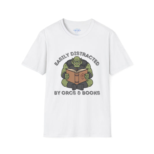 Easily Distracted by Orcs & Books – Fantasy Reader Shirt