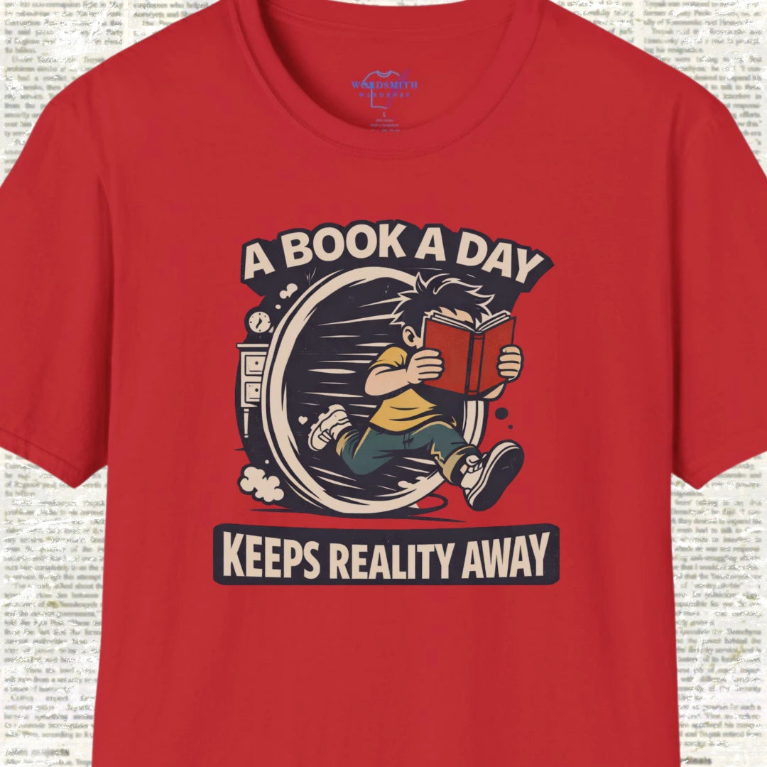 A Book a Day Keeps Reality Away – male - Red