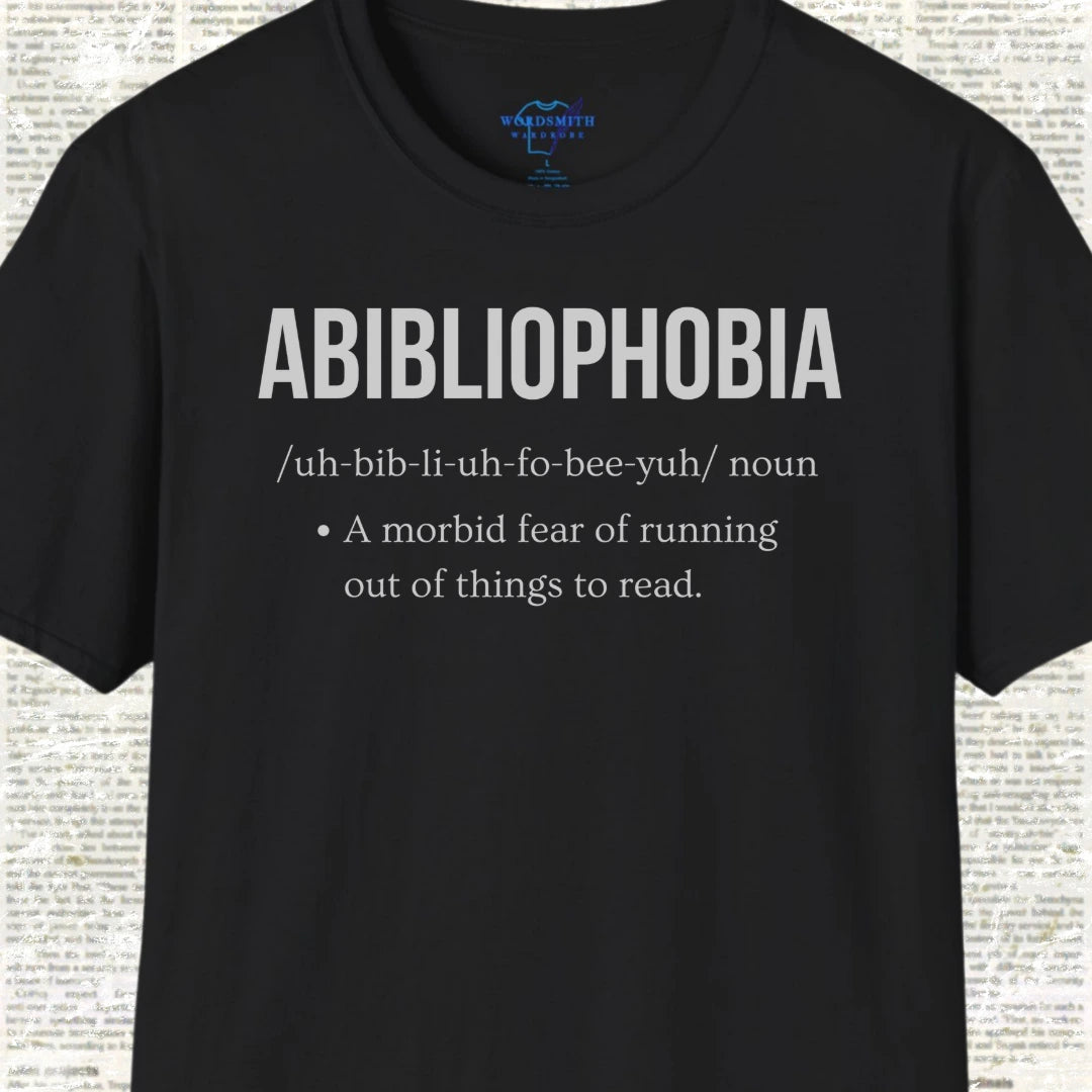 Abibliophobia Definition Shirt - Black