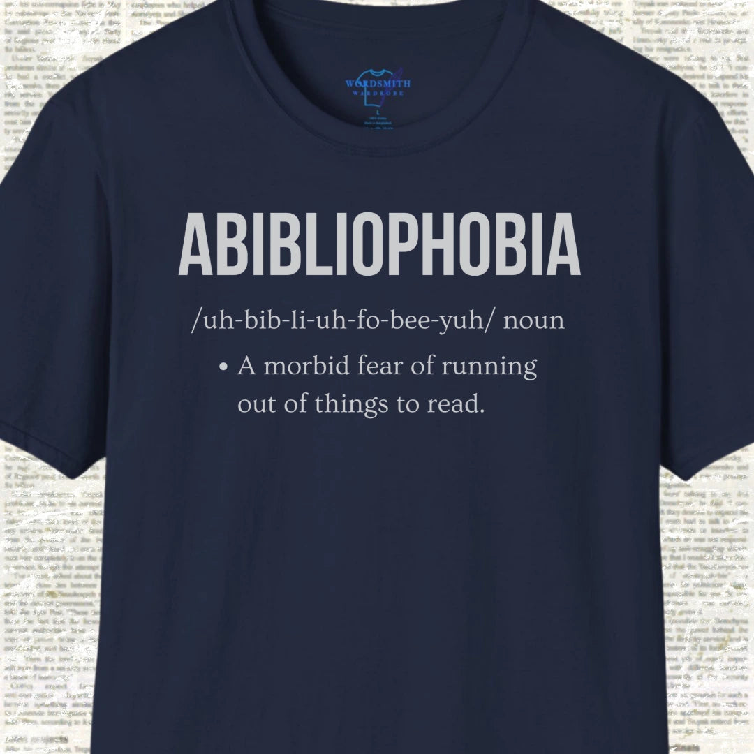 Abibliophobia Definition Shirt - Navy