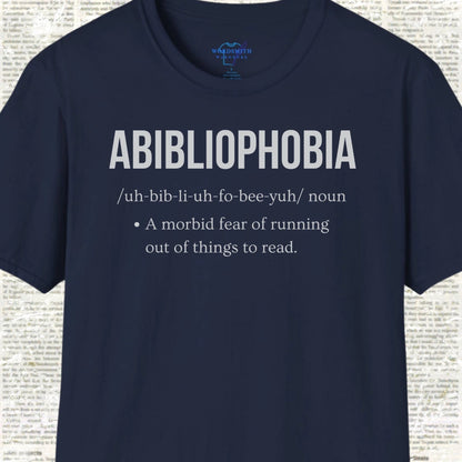Abibliophobia Definition Shirt - Navy