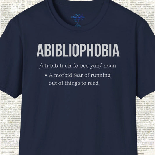 Abibliophobia Definition Shirt - Navy