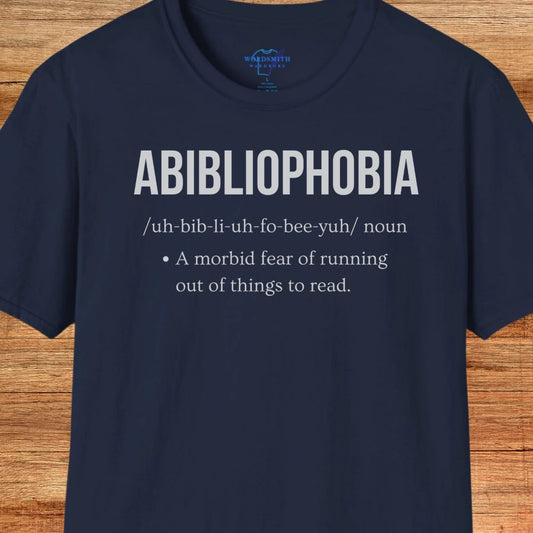Abibliophobia Definition Shirt - Navy