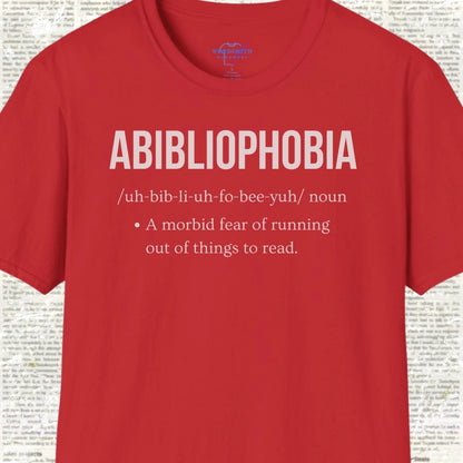Abibliophobia Definition Shirt - Red