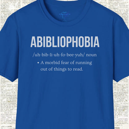 Abibliophobia Definition Shirt - Royal