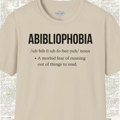 Abibliophobia Definition Shirt - Sand