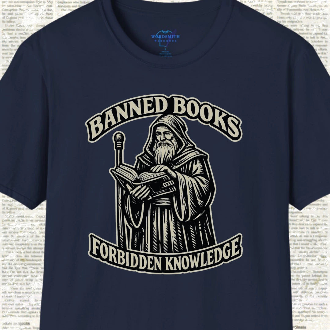 Banned Books, Forbidden Knowledge Shirt - Navy