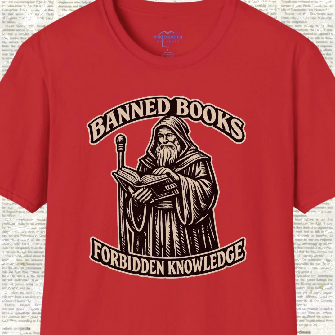 Banned Books, Forbidden Knowledge Shirt - Red