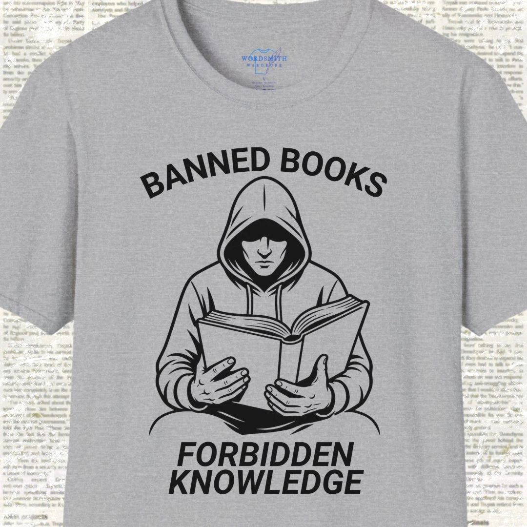 Banned Books, Forbidden Knowledge Shirt - Sport Grey