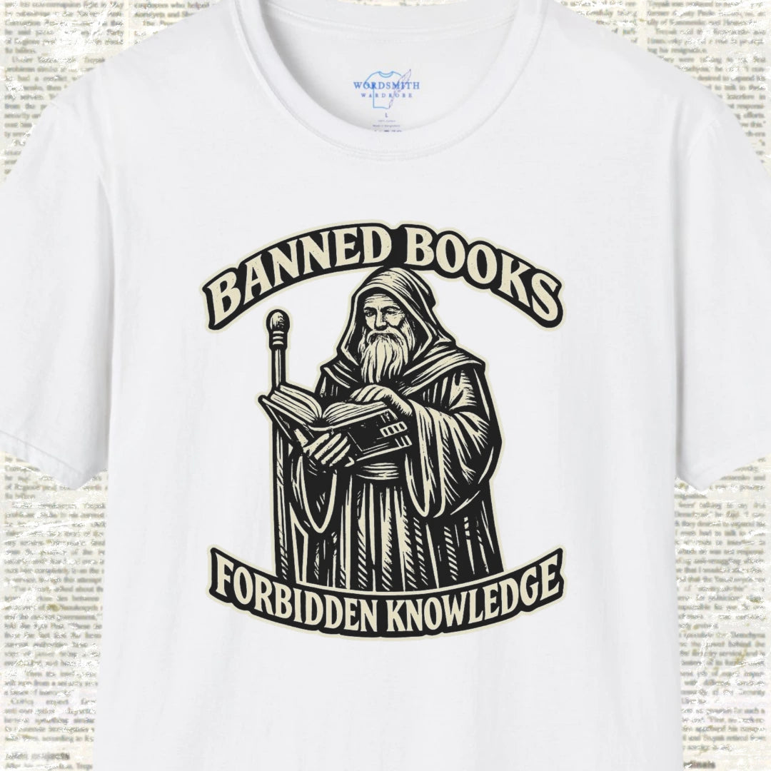 Banned Books, Forbidden Knowledge Shirt - White