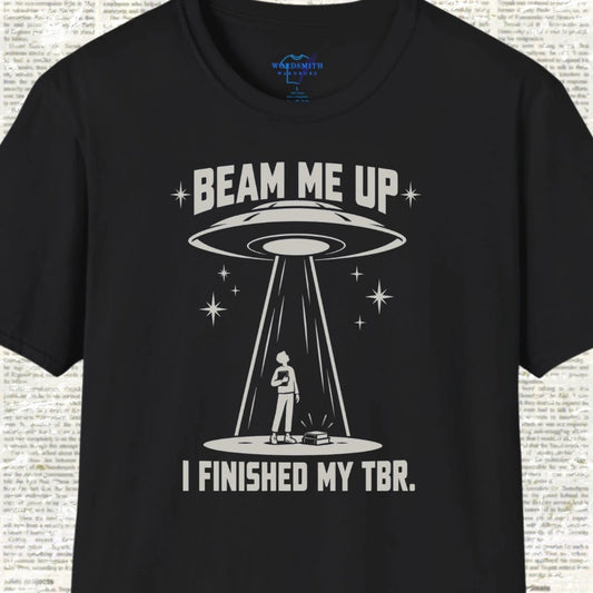 Beam Me Up I Finished My TBR Shirt - Black