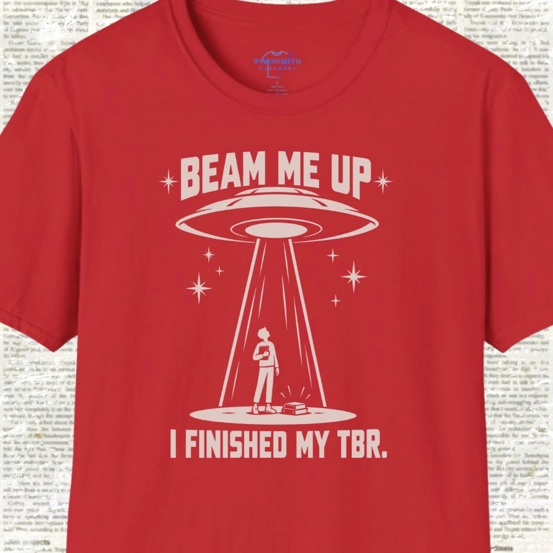 Beam Me Up I Finished My TBR Shirt - Red