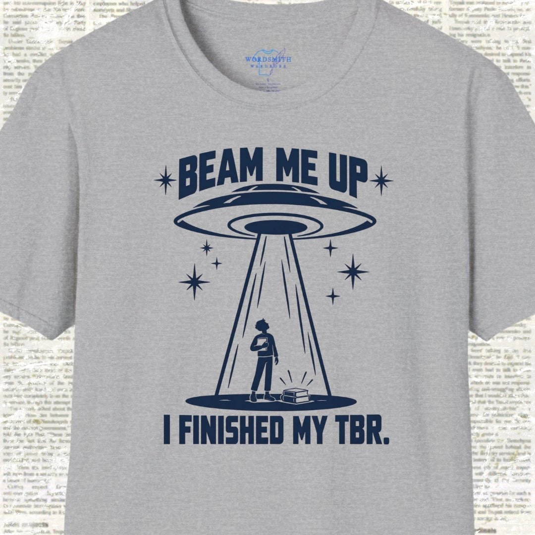 Beam Me Up I Finished My TBR Shirt - Sport Grey