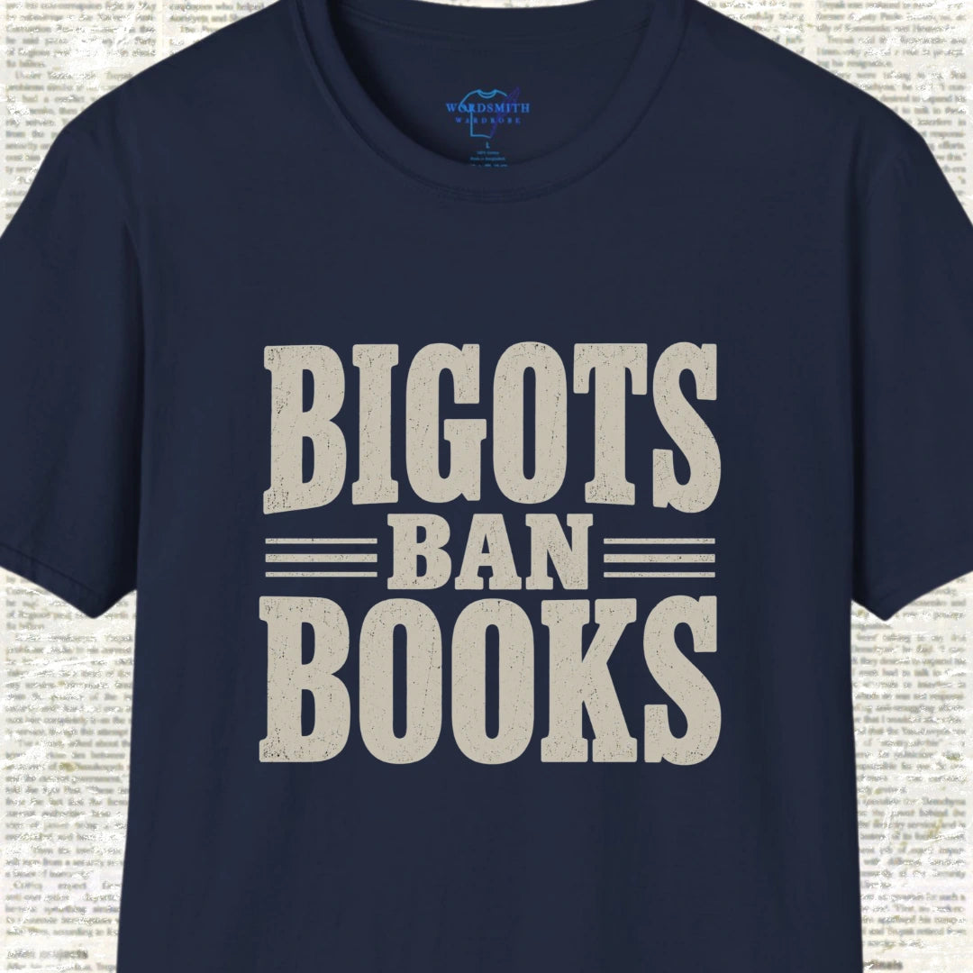 Bigots Ban Books T-Shirt - Navy