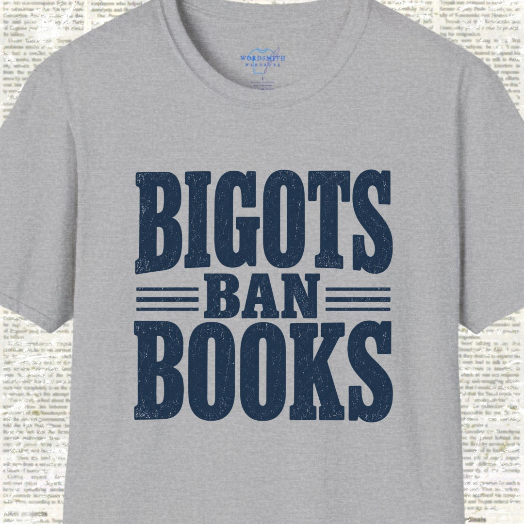 Bigots Ban Books T-Shirt - Sport Grey