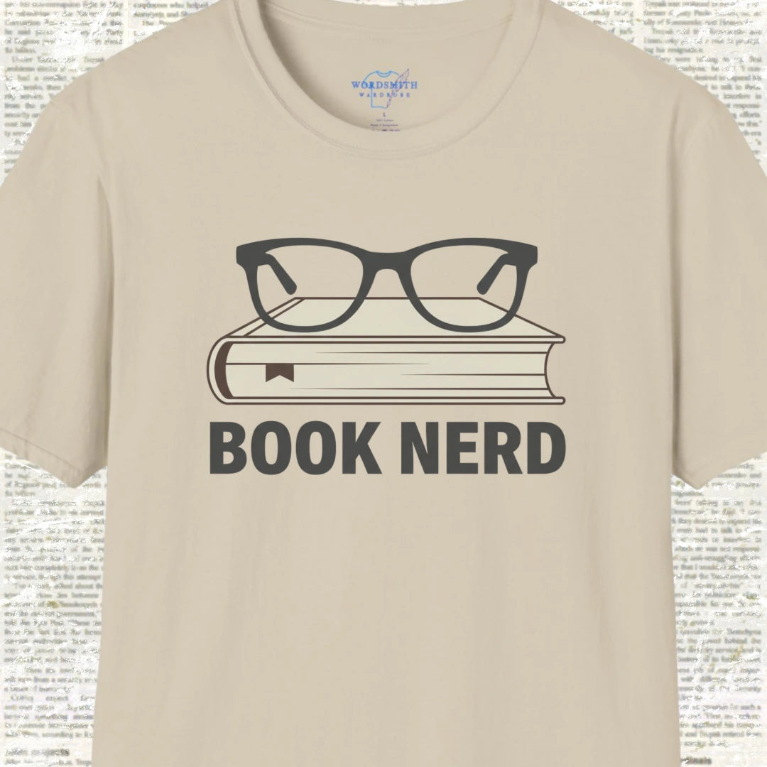 Book Nerd Shirt - Sand
