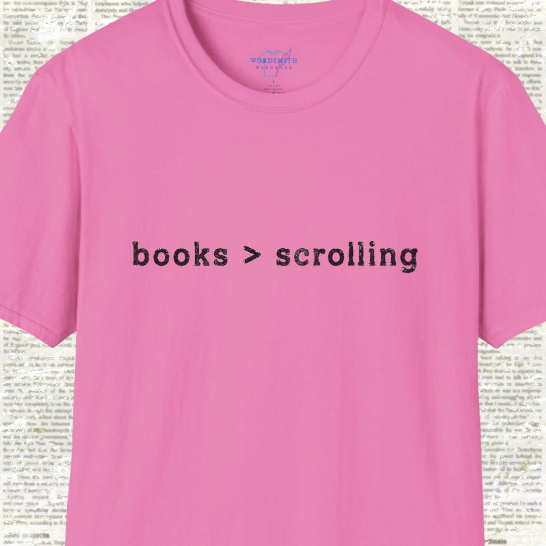 Books > Scrolling T-Shirt - Azalea