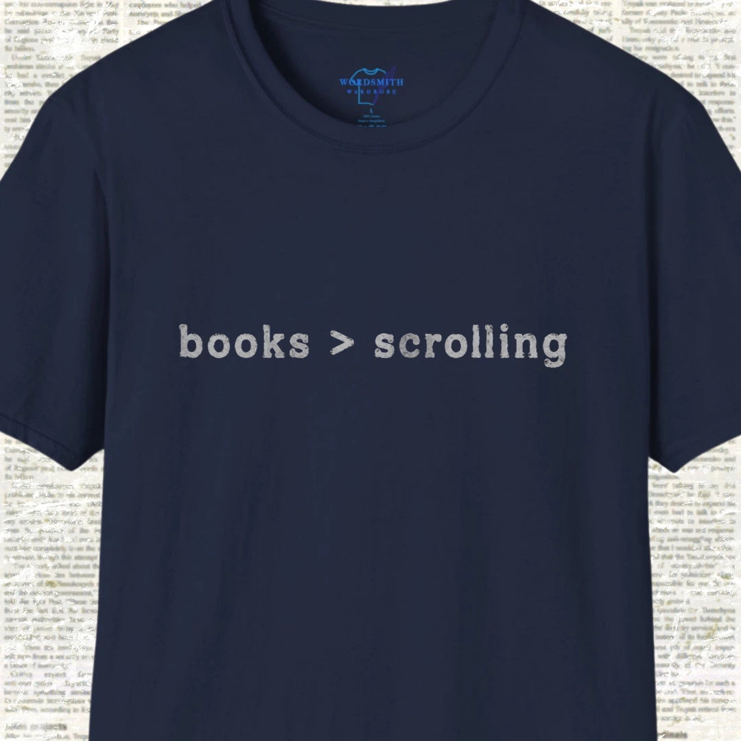 Books > Scrolling T-Shirt - Navy