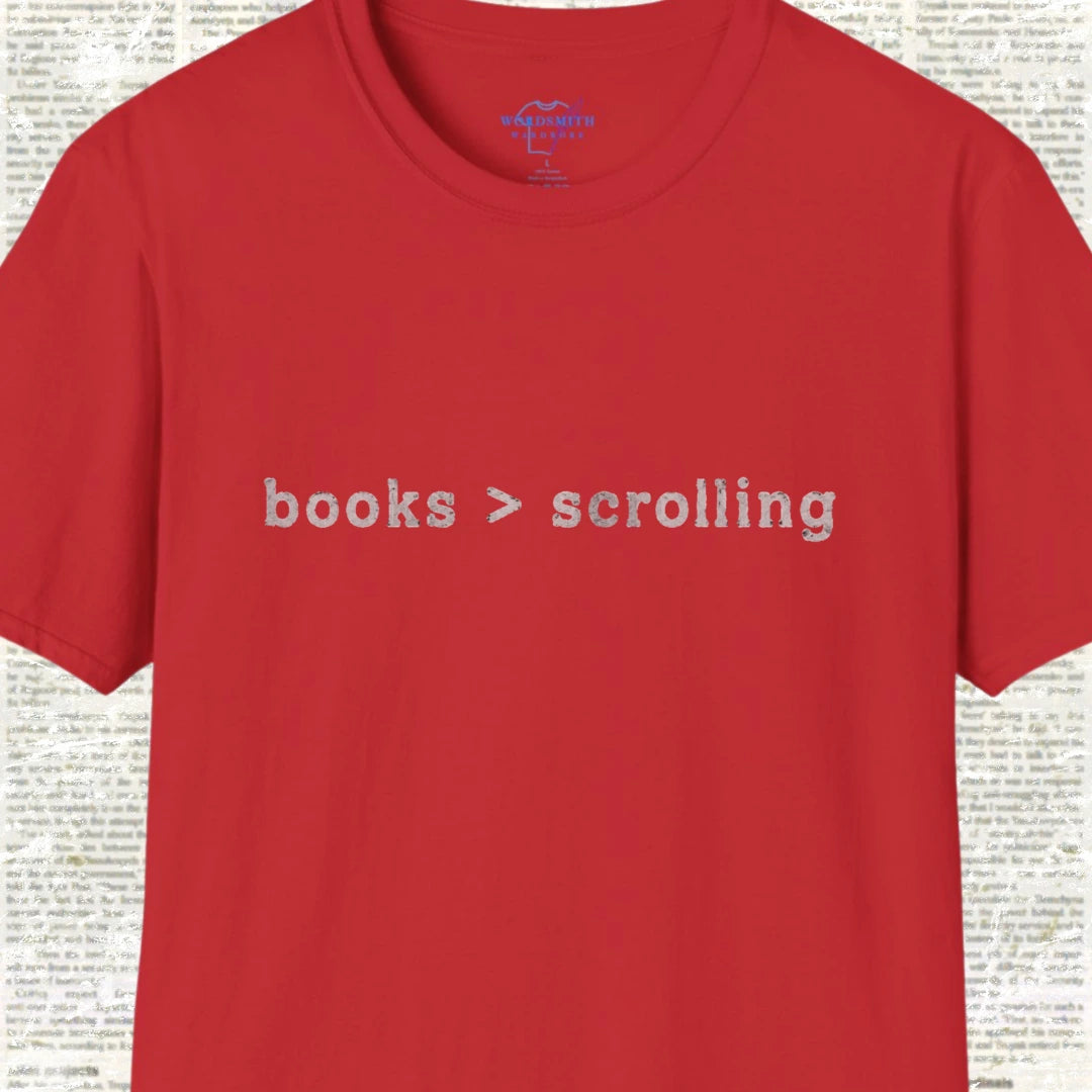 Books > Scrolling T-Shirt - Red