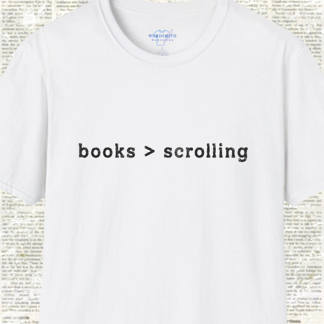 Books > Scrolling T-Shirt - White