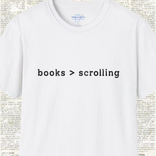 Books > Scrolling T-Shirt - White