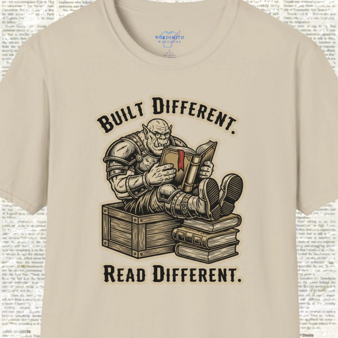 Built Different. Read Different. Shirt - Sand