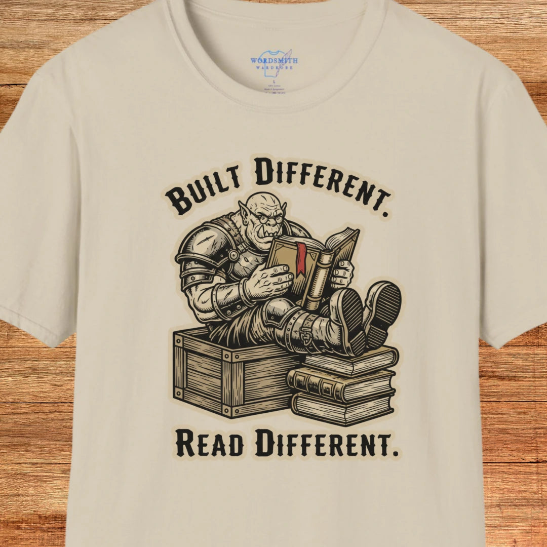 Built Different. Read Different. Shirt - Sand