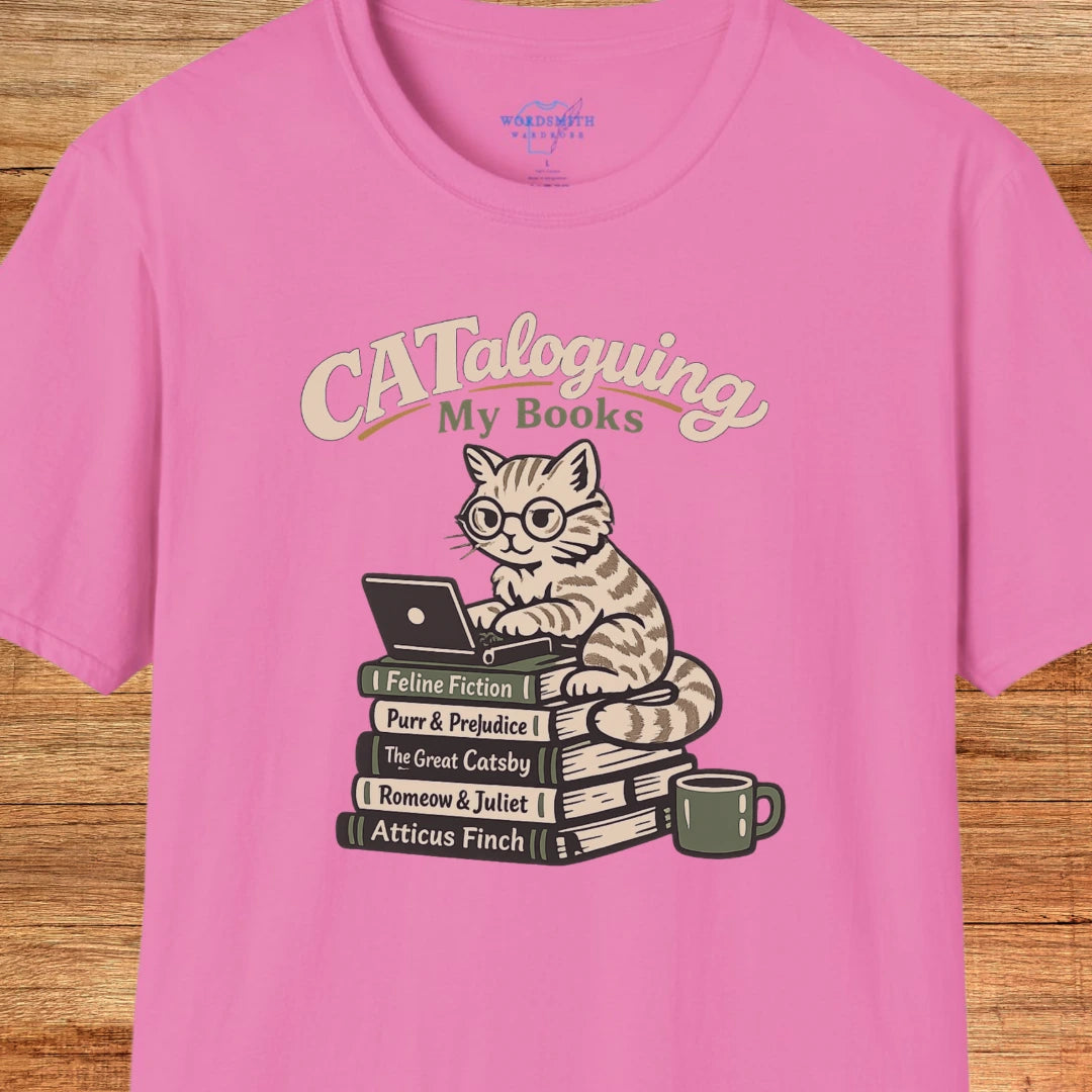 CATaloguing My Books Shirt - Azalea