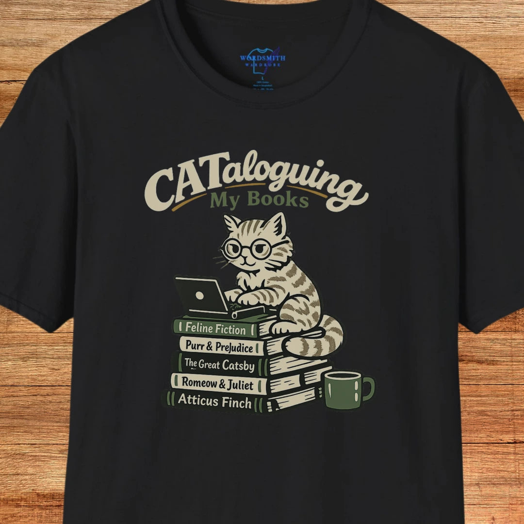 CATaloguing My Books Shirt - Black