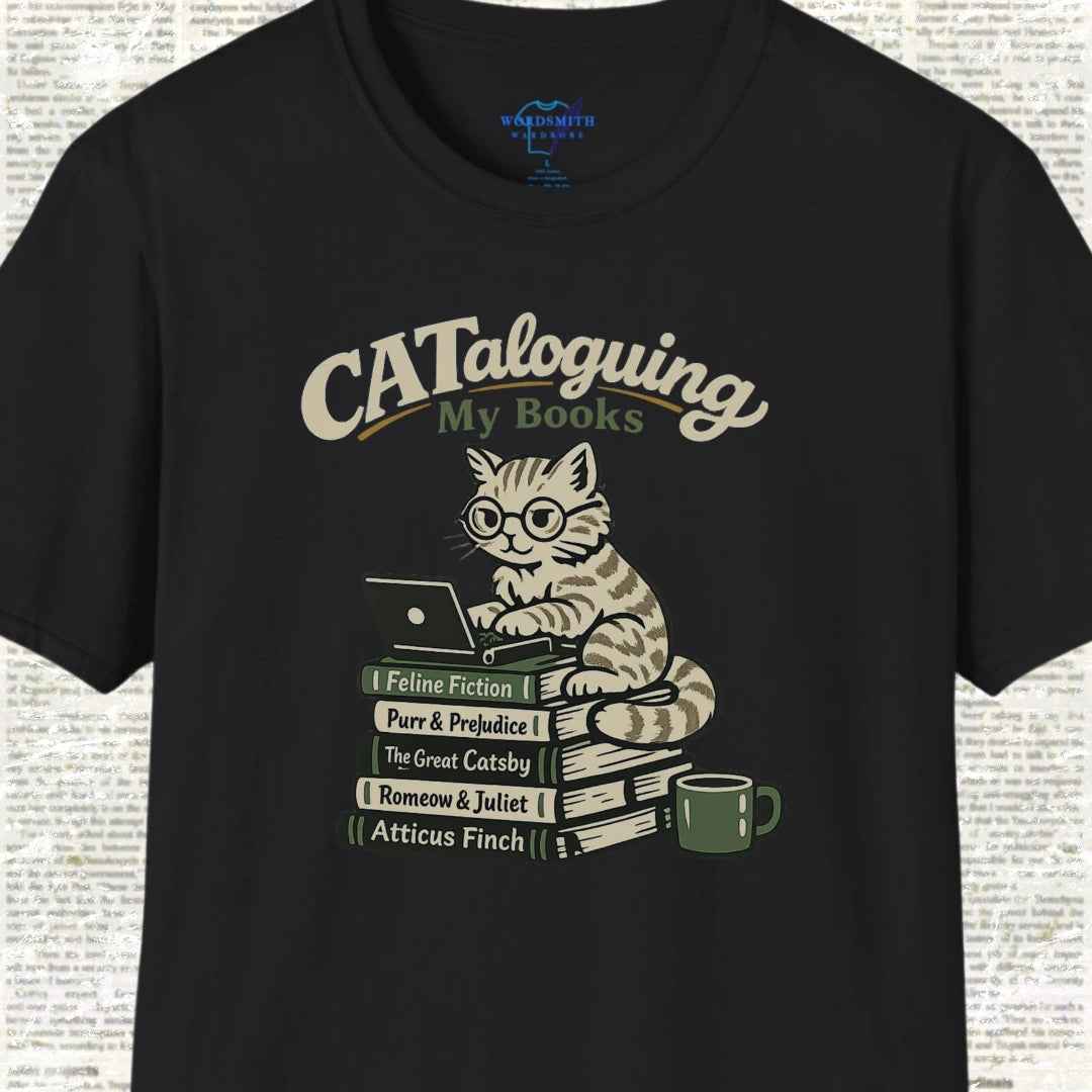 CATaloguing My Books Shirt - Black