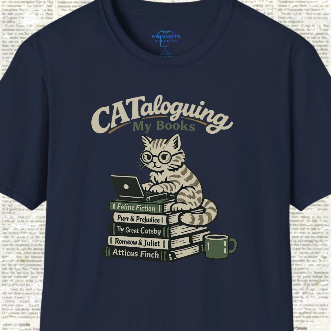 CATaloguing My Books Shirt - Navy