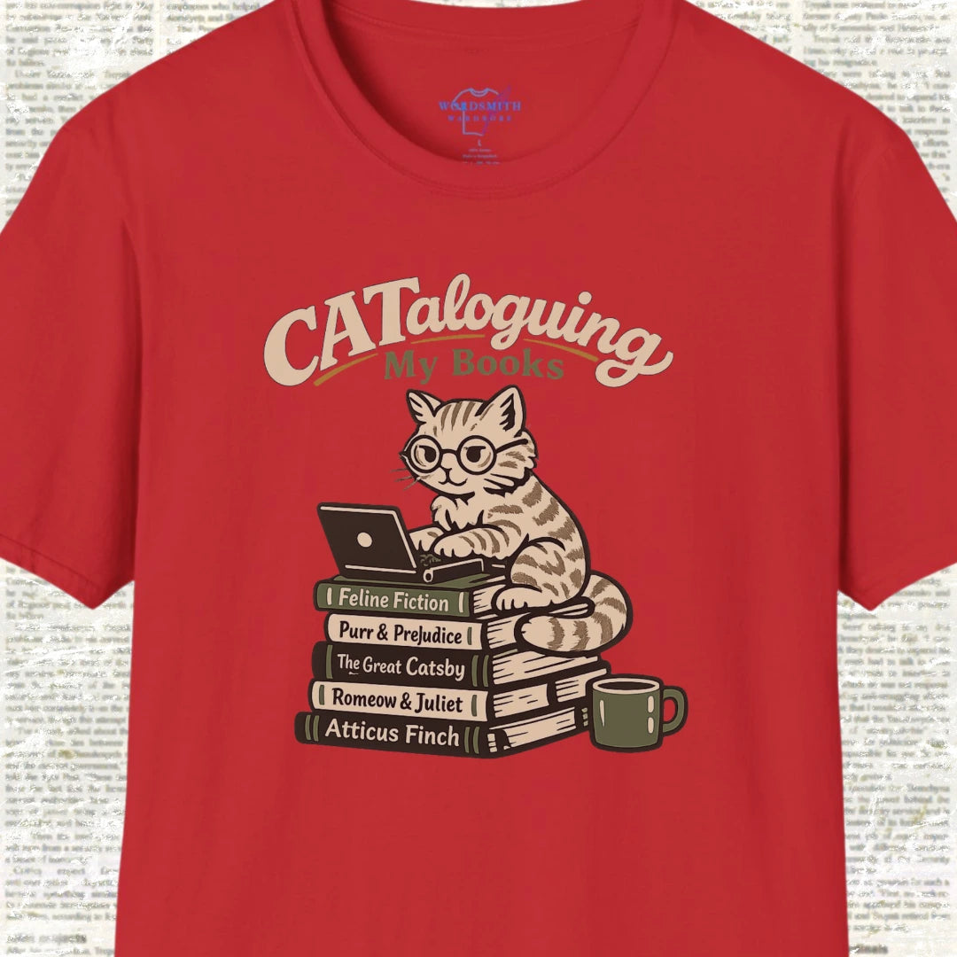 CATaloguing My Books Shirt - Red