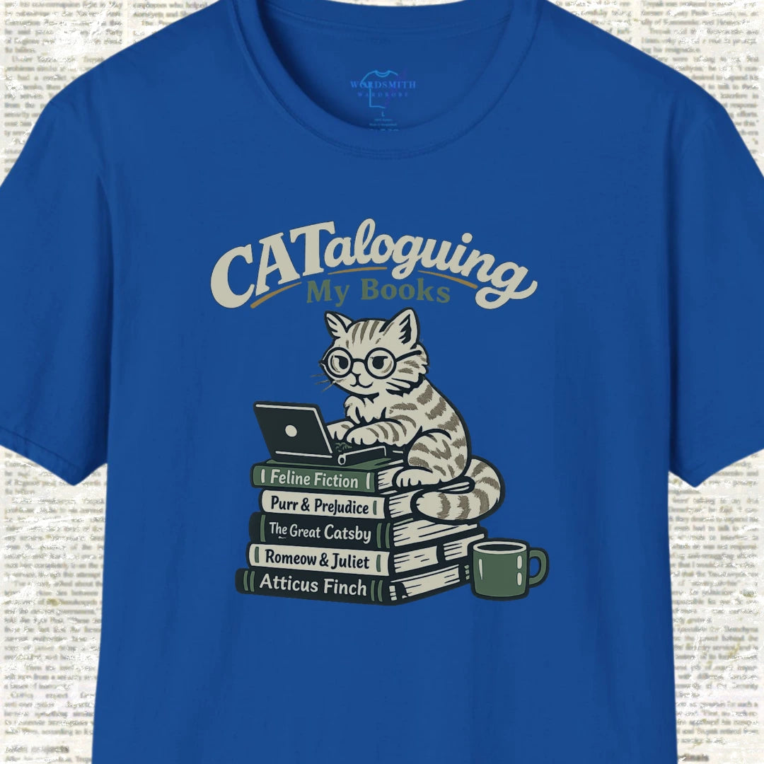 CATaloguing My Books Shirt - Royal