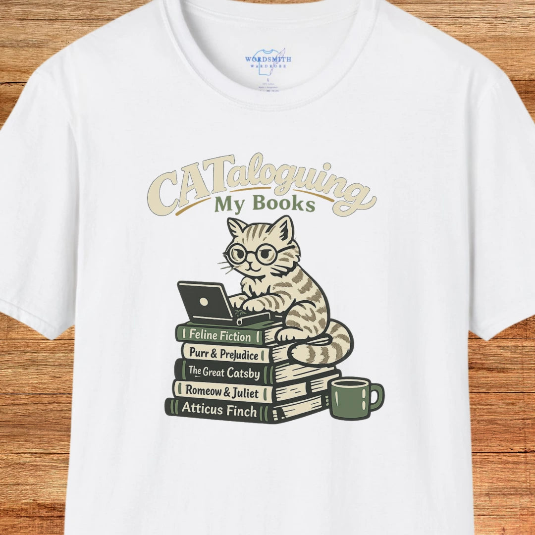 CATaloguing My Books Shirt - White