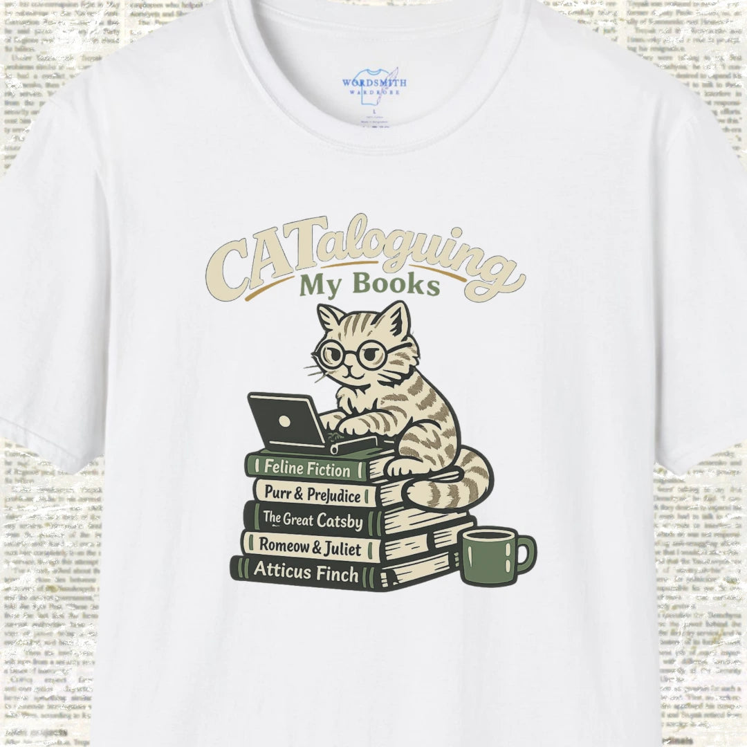 CATaloguing My Books Shirt - White