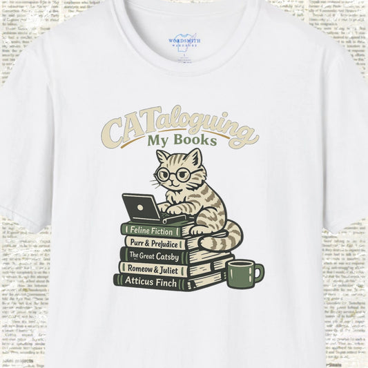 CATaloguing My Books Shirt - White