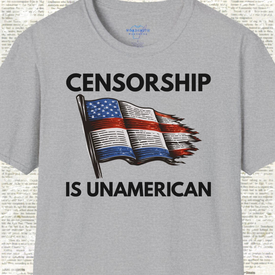 Censorship Is Unamerican T-Shirt - Sport Grey