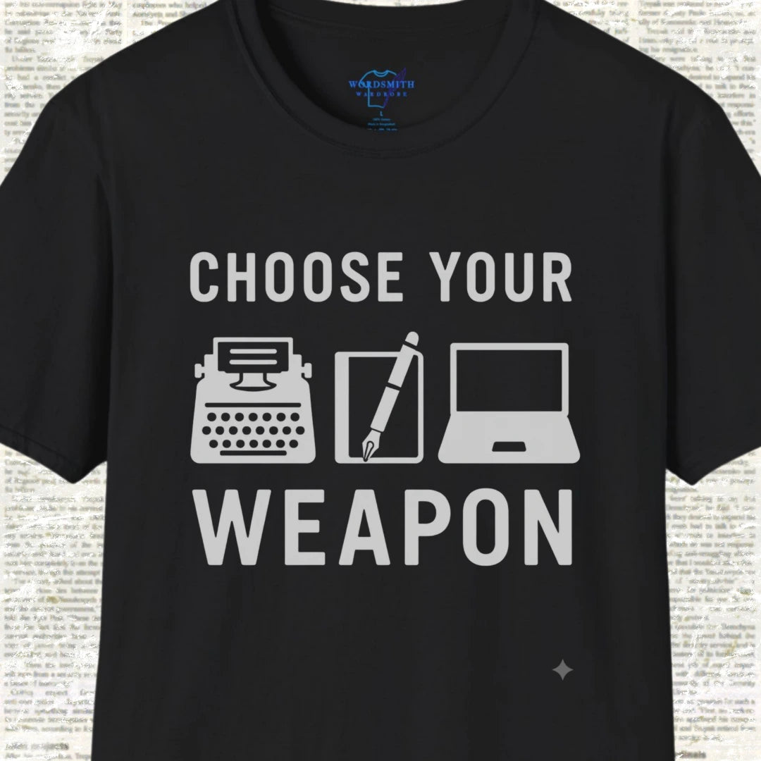 Choose Your Weapon – Writer Shirt - Black