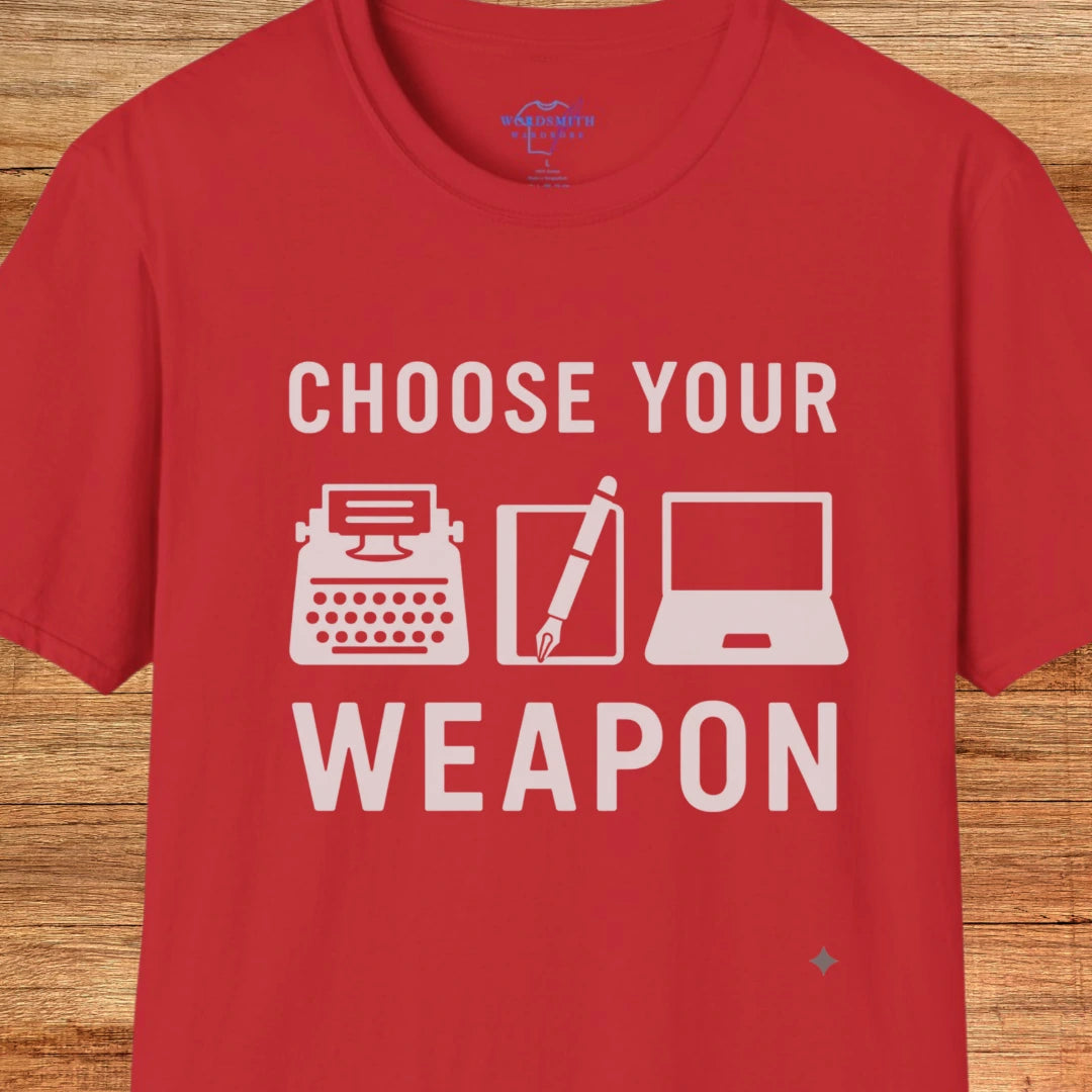 Choose Your Weapon – Writer Shirt - Red
