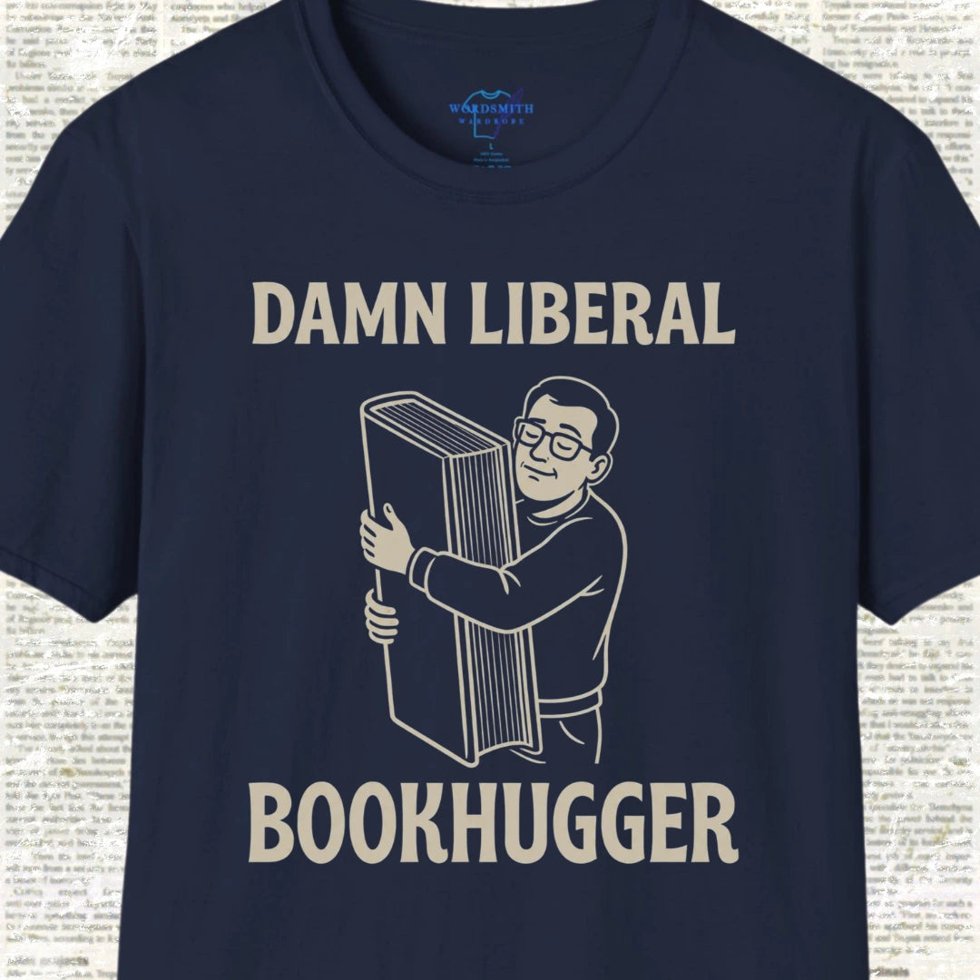 Damn Liberal Bookhugger T-Shirt - Navy